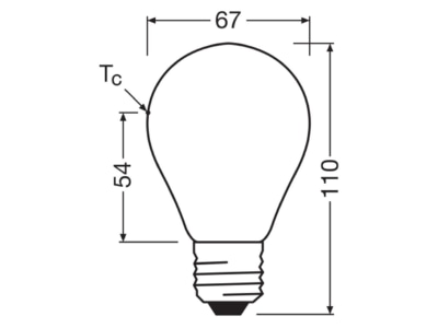 Ma�zeichnung Ledvance LEDCLA100D13 8927FFR LED Lampe E27 927  dim 