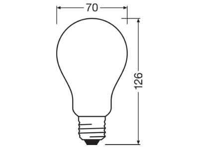 Ma�zeichnung Ledvance LEDCLA15017W827FFRP LED Lampe E27 827
