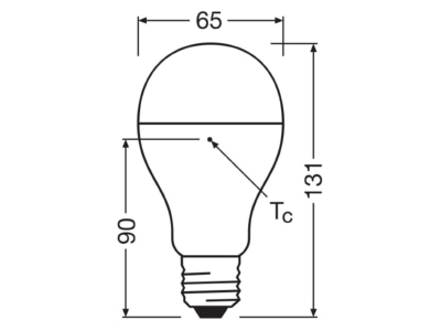 Ma�zeichnung Ledvance LEDCLA15019827FRE27P LED Lampe E27 827
