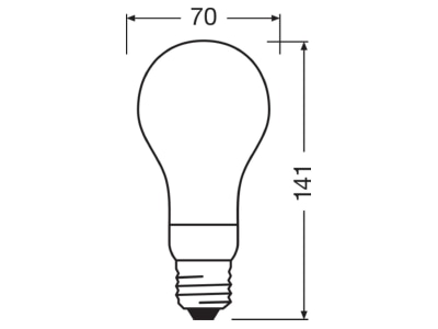 Ma�zeichnung Ledvance LEDCLA150D18827GLFRP LED Lampe E27 827  dim 
