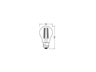 Ma�zeichnung Ledvance LEDCLA60D7 2927FILCL LED Lampe E27 927  dim 