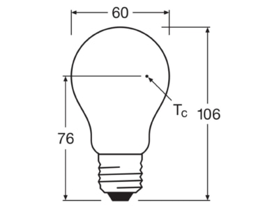 Ma�zeichnung Ledvance LEDCLA60D7840FFRE27P LED Lampe E27 840  dim 