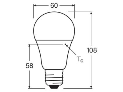 Ma�zeichnung Ledvance LEDCLA60FA7W827FR LED Lampe E27 827  facility