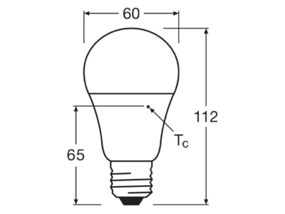 Ma�zeichnung Ledvance LEDCLA60MS8 8W827FR LED Sensorlampe E27 827