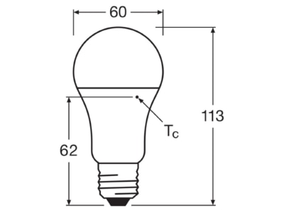 Ma�zeichnung Ledvance LEDCLA7510W840FRE27P LED Lampe E27 840