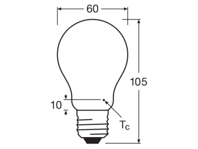 Ma�zeichnung Ledvance LEDCLA75D7 5W827FFRP LED Lampe E27 827  dim 