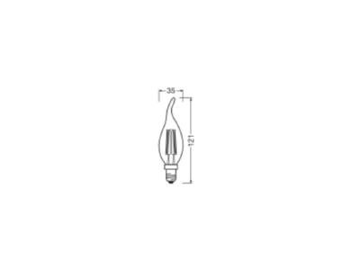 Ma�zeichnung Ledvance LEDCLBA404827FCLE14P LED Kerzenlampe E14 827