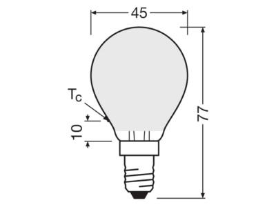 Ma�zeichnung Ledvance LEDCLP252 5827FFR14P LED Tropfenlampe E14 827