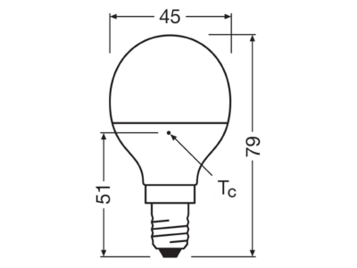 Ma�zeichnung Ledvance LEDCLP404 9827FRE14P LED Tropfenlampe E14 827