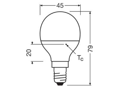 Ma�zeichnung Ledvance LEDCLP404 9927FRE14S LED Tropfenlampe E14 E14  927