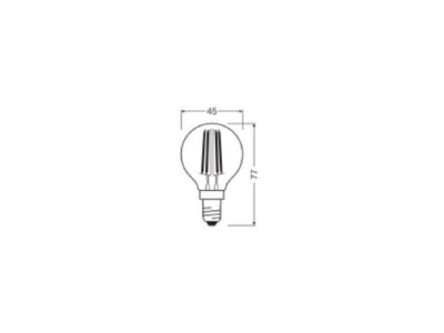 Ma�zeichnung Ledvance LEDCLP40D4 2927FCL14 LED Tropfenlampe E14 E14  927  dim 