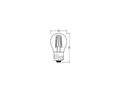Ma�zeichnung Ledvance LEDCLP40D4 2927FCL27 LED Tropfenlampe E27 927  dim 