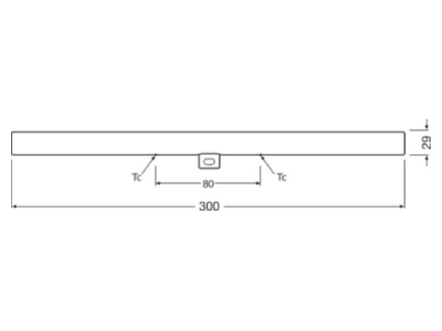 Ma�zeichnung Ledvance LEDIBASE303 5827S14D LED Lampe S14D 827  300mm