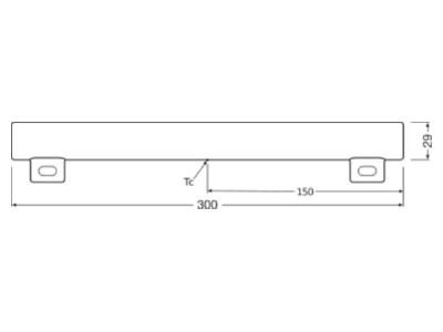 Ma�zeichnung Ledvance LEDIBASE303 5827S14S LED Lampe S14S 827  300mm