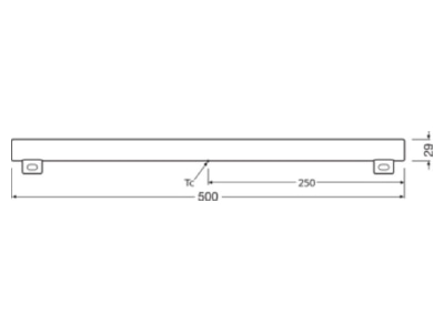 Ma�zeichnung Ledvance LEDIBASE506827S14S LED Lampe S14S 827  500mm