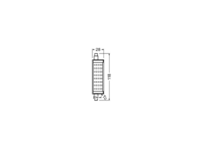Ma�zeichnung Ledvance LEDLINE11812515W827 LED Lampe 118mm 827  118mm