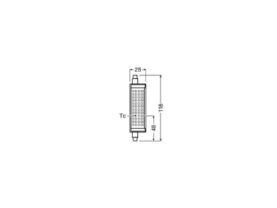 Ma�zeichnung Ledvance LEDLINE11815018 2827 LED Lampe 118mm 827  118mm