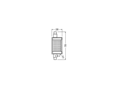 Ma�zeichnung Ledvance LEDLINE78100D12W827 LED Lampe 78mm 827  dim   78mm