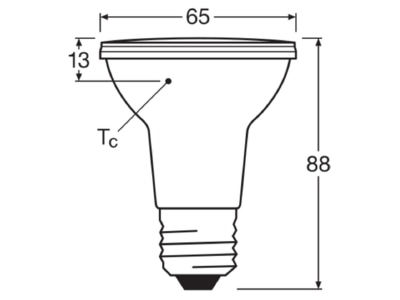 Ma�zeichnung Ledvance LEDPAR205036D6 4927P LED Reflektorlampe PAR20 E27  927  dim  36Gr 