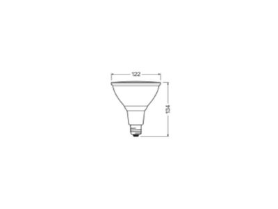 Dimensional drawing Ledvance LEDPAR381203012827P LED lamp Multi LED 220V E27