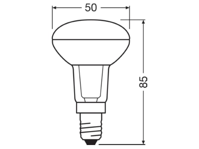 Ma�zeichnung Ledvance LEDR5060364 3W827E14 LED Reflektorlampe R50 E14  827  36Gr 