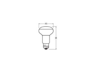 Dimensional drawing Ledvance LEDR6360364 8W827E27 LED lamp Multi LED 220V E27