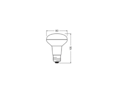 Ma�zeichnung Ledvance LEDR80100368 5W827P LED Reflektorlampe R80 E27  827  36Gr 