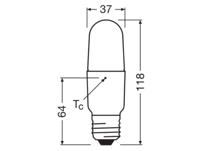Ma�zeichnung Ledvance LEDSTICK608827FRE27P LED Lampe E27 827