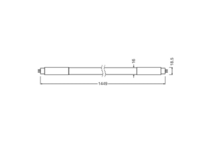 Ma�zeichnung Ledvance TUBET5ACHE35P 18W865 LED Tube T5 f Netzspannung 865  1449mm