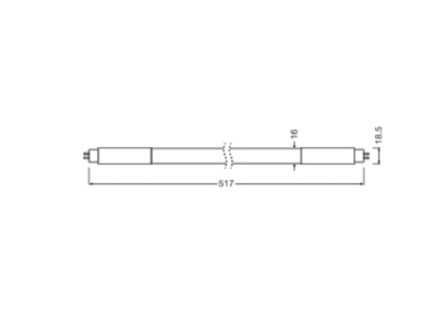 Ma�zeichnung Ledvance TUBET5HFL13SH V7W830 LED Tube T5 f  EVG 830  517mm