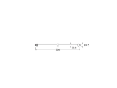 Ma�zeichnung Ledvance TUBET8EMFP6005 2W833 LED Tube T8 f  KVG VVG 833  600mm