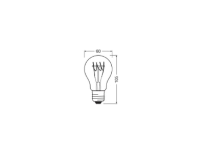 Ma�zeichnung Ledvance 1906CLASSICADIM404 8 LED Lampe E27 2700K  dimmbar