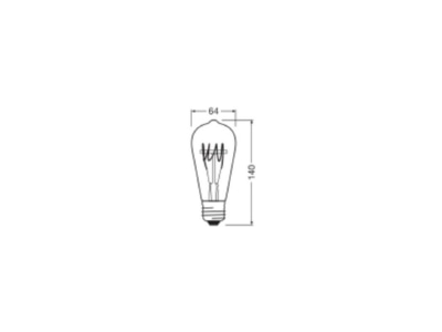 Ma�zeichnung Ledvance 1906ED D404 8W2700K LED Lampe E27 2700K  dimmbar