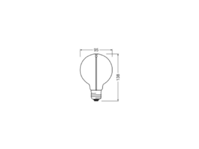 Ma�zeichnung Ledvance 1906GLO 9562 2W1800 LED Lampe E27 1800K