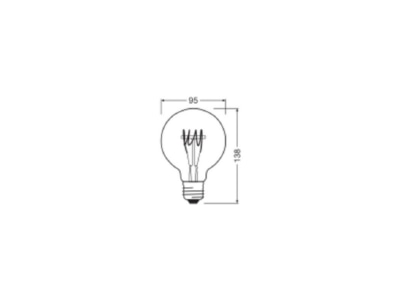 Ma�zeichnung Ledvance 1906GLO95D404 8W2700 LED Globelampe G95 E27  2700K  dimm 