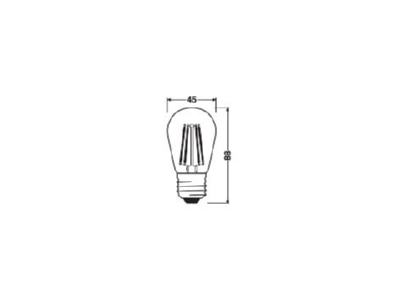 Ma�zeichnung Ledvance 1906MINIED ST45DIM33 LED Lampe E27 2200K