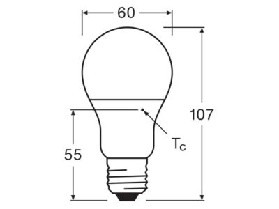 Ma�zeichnung Ledvance CLAS A 8 5W865FR E27 LED Lampe E27 865