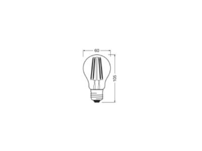 Dimensional drawing Ledvance CLASA100V11W827FILCL LED lamp Multi LED 220V E27