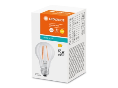 Product image front Ledvance CLASA60V6 5W827FILCL LED lamp Multi LED 220V E27