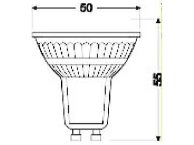 Dimensional drawing Ledvance PAR165036GS2W827GU10 LED lamp Multi LED 220V GU10