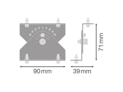 Dimensional drawing Ledvance LBFLEX 4099854177934 Mounting kit for luminaires