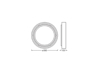 Dimensional drawing Ledvance SFCIRC 4058075834200 Decor element for luminaires SFCIRC4058075834200
