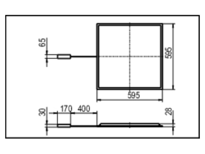 Dimensional drawing Ridi Leuchten FPL4 EQ0595  0823022 Ceiling  wall luminaire FPL4 EQ0595 0823022