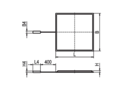Strichzeichnung Ridi Leuchten FPL4 EQ0595  0833022 LED Panel M600 3000K 4000K  DALI FPL4 EQ0595 0833022