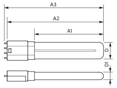 Ma�zeichnung Philips Licht CoreProLED  15699900 LED Kompaktlampe PLL 2G11  830