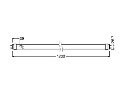 Ma�zeichnung Radium RLT836865  44119878 LED Essence T8 RetroFit G13  865  1200mm RLT836865 44119878