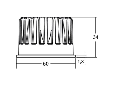 Dimensional drawing Brumberg 12981503AB LED insert with lens optics CCT  350mA