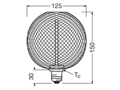 Dimensional drawing Ledvance DECOR  4058075840249 LED decorative lamp E27  818  dimmable