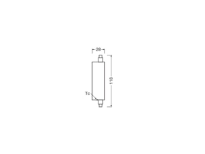 Ma�zeichnung Ledvance LEDLi  4099854249082 LED Lampe R7s 118mm 830 LEDLi 4099854249082
