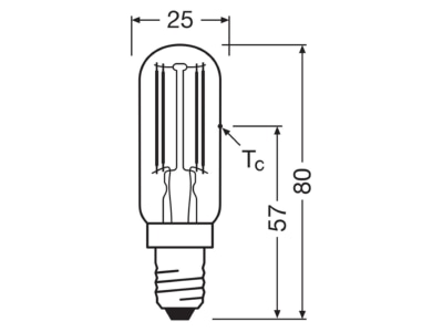Mazeichnung Ledvance LEDSp  4099854247330 LED Lampe E14 827  klar  dim 